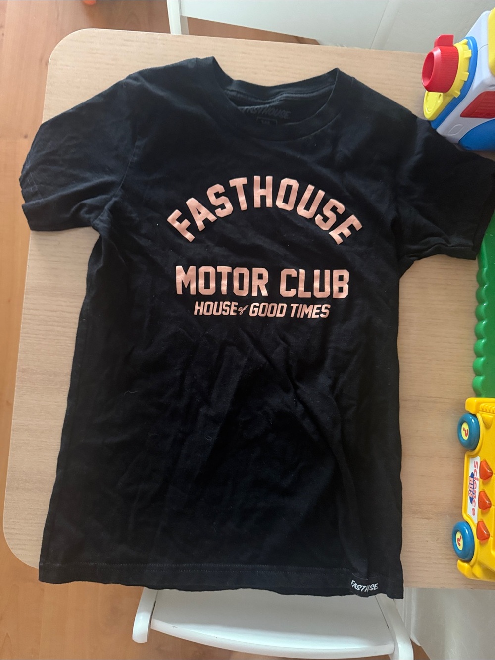 Fasthouse Kids Black Short Sleeve Tee - Motor Club Graphic